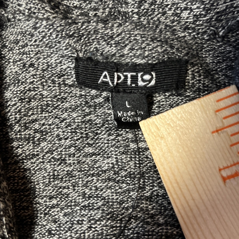 Apt 9 Open Front Knit Cardigan Sz L Heather Charcoal Cinch Back Soft Sweater NWT - Picture 5 of 7